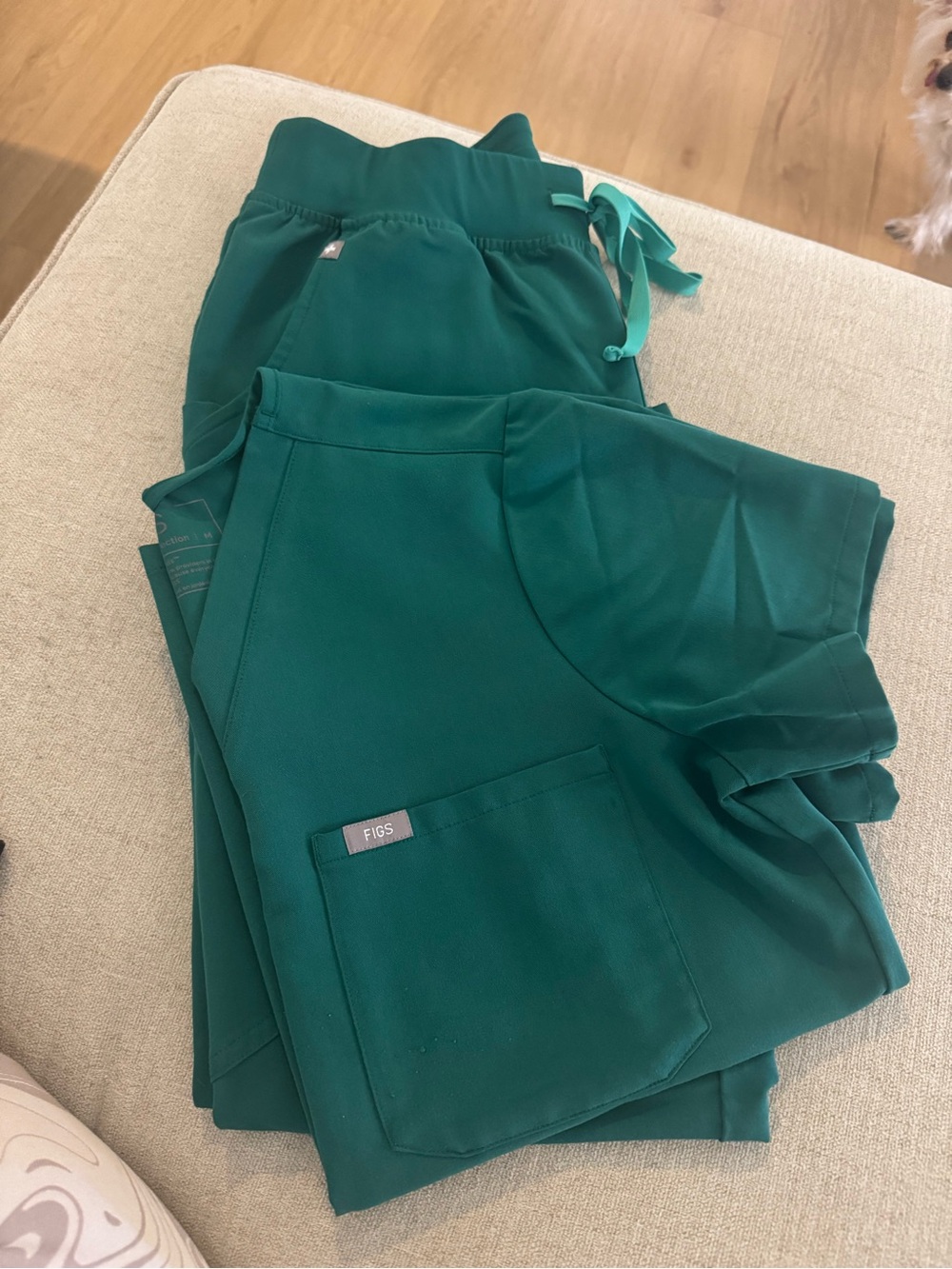 Figs Teal Green Scrub Top and Pants